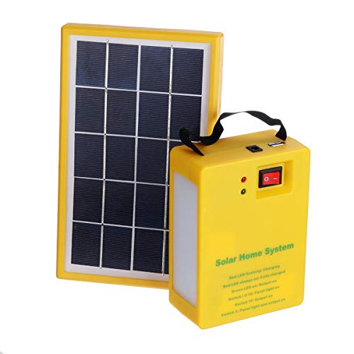 BALALA BIAN Generator Accessories Solar Panel Power Generator Kit USB 5V Charger Home Outdoor System with 2 LED Bulbs Light Electrical Equipment