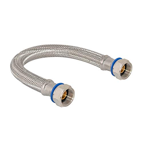 Image of Eastman 24 Inch Water Heater Connector, 3 /4 x 3 /4 Inch FIP, Braided Stainless Steel Water Heater Connectors, 48252 (Pack of 2)