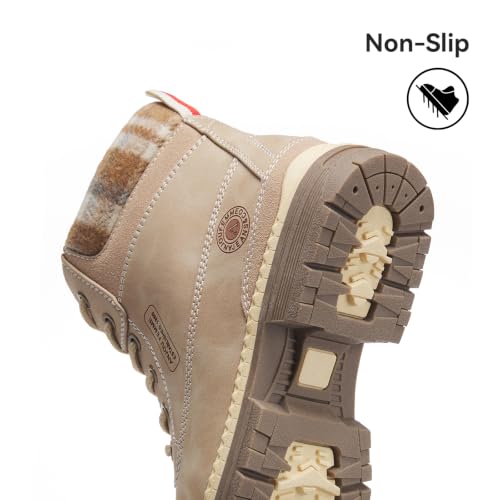 Image of ANJOUFEMME Outdoor Hiking Boots for Women Waterproof - Womens Ankle Boots Lightweight Snow Winter Boots for Trekking Walking