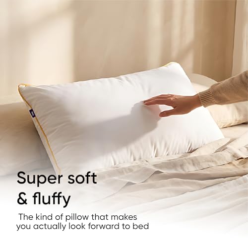 Image of Frido Ultimate Cozy Classic Pillow - A Super Soft & Fluffy Pillow for Sleeping - Premium Comfort for Side, Back & Stomach Sleepers - White, Set of 1