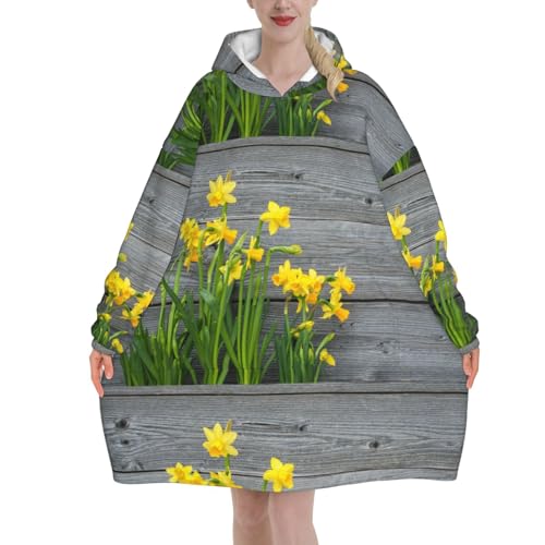 Sweat à capuche plaid en flanelle jonquilles, le cadeau réconfortant idéal