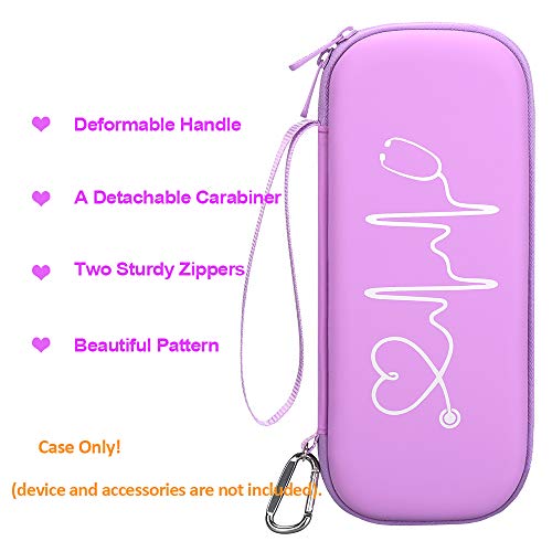 Image of BOVKE Stethoscope Case for 3M Littmann Classic III Monitoring /Lightweight II S.E /Cardiology IV Diagnostic /MDF Acoustica Stethoscopes, Mesh Pocket for Doctor & Nurse Accessories, Purple