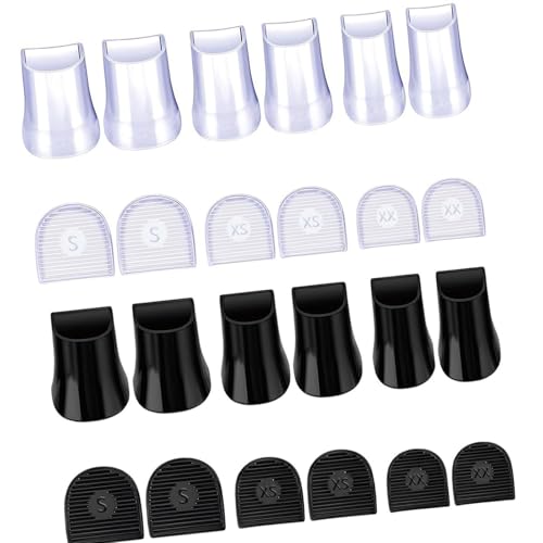 12 agarres de tacón alto antideslizantes para zapatos de mujer en color transparente y negro