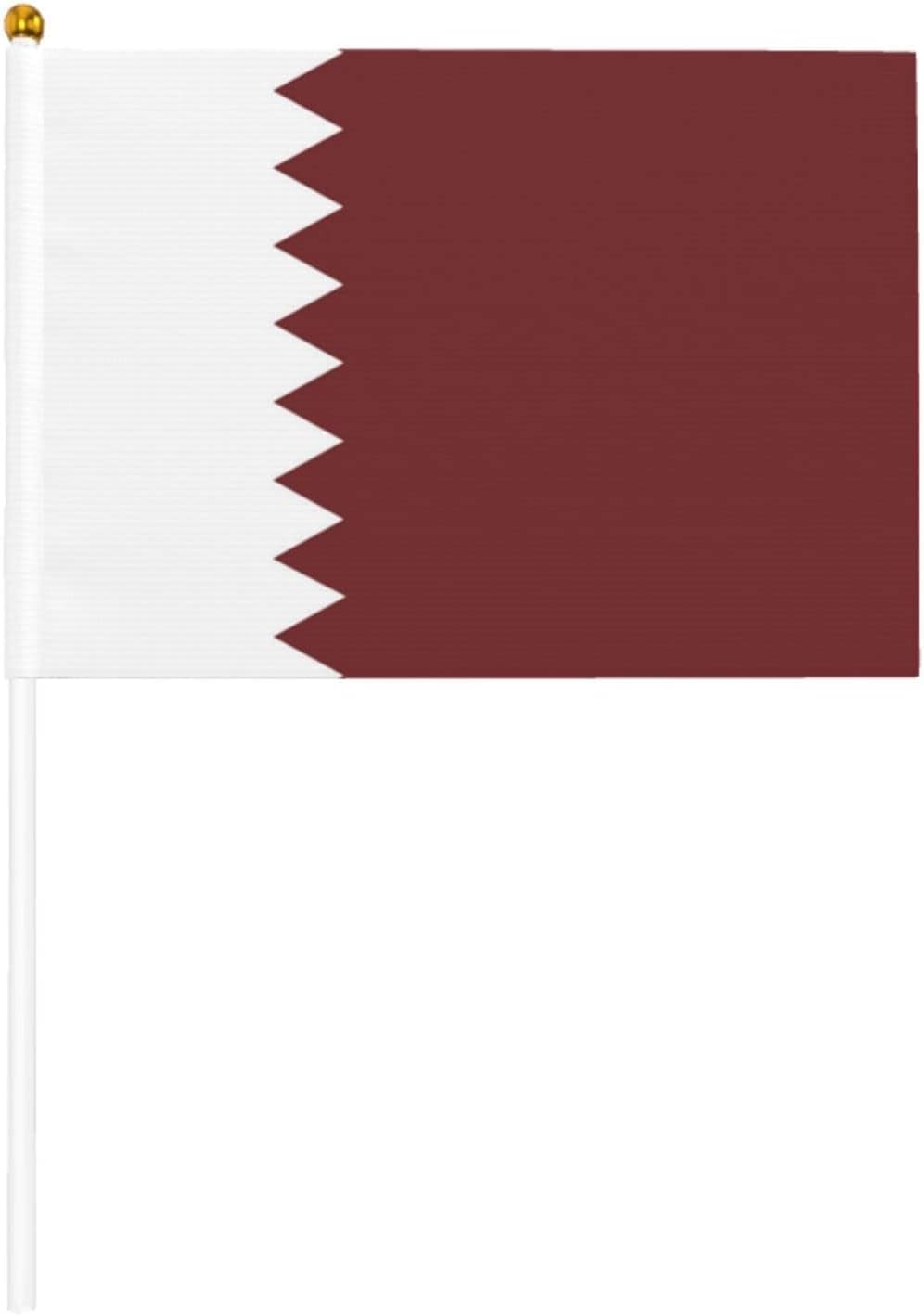 Faithful Grace 20 Pack Qatar Flags, 8.2x5.5 Inch Handheld Qatari Flags with Sticks, Small Flags of Qatar, Vivid Color Durable Polyester Fabric (Qatar)