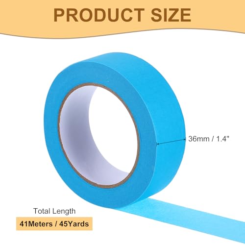 Image of Masking Tape Blue Painters Tape Paper Tape [for Crafts DIY Walls Painting Packing Automotive Home Decoration Teaching]- 1.4 Inch x 45 Yards /1 Roll