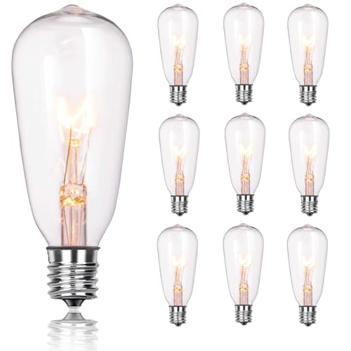 Listado de Bombillas para aspiradoras favoritos de las personas. 35 10 bombillas Edison de repuesto ST40, bombillas de repuesto para exteriores, bombillas incandescentes impermeables para patio trasero, jardín, porche, fiesta, color blanco cálido