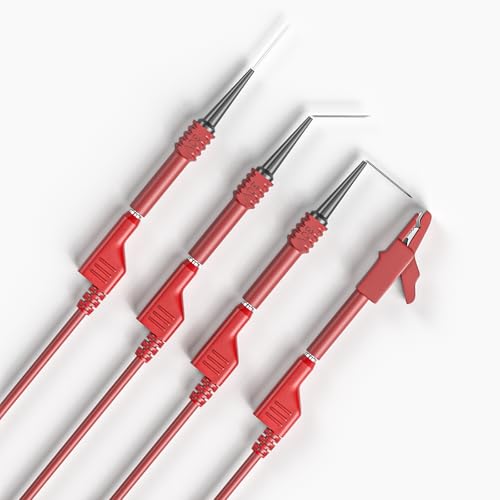 Image of Goupchn Back Probe Kit 50PCS 4mm Stackable Banana Plug to Alligator Clip Automotive Test Leads Kit with Crocodile Clips, 30PCS 30V Back Probe Pins for Car Repairing Diagnostic Ten Colors
