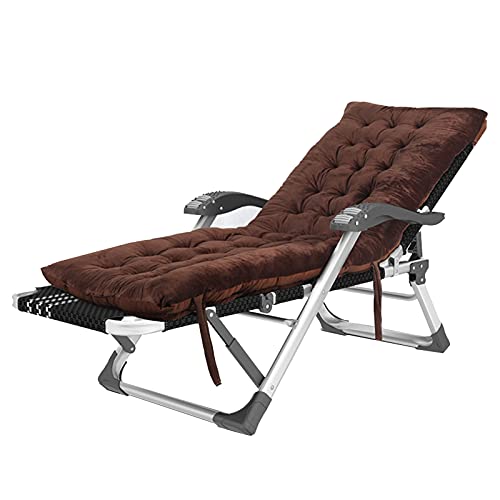 Chaise longue inclinable et lit pliant 178x67 cm avec coussin en coton