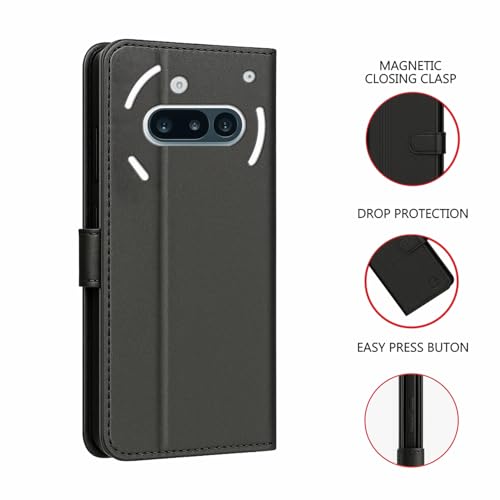 Image of AIBEX Shock Proof Flip Compatible for Nothing Phone (3a) 5G Flip Cover Leather Finish | Inside TPU with Card Pockets | Wallet Stand | Complete Protection Flip Case