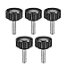 Tool parts M4 x 14mm Male Thread Knurled Clamping Knobs Grip Thumb Screw On Type 5 Pcs