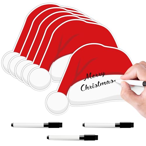 Set Imán Sombrero Santa 6 Piezas con Marcadores