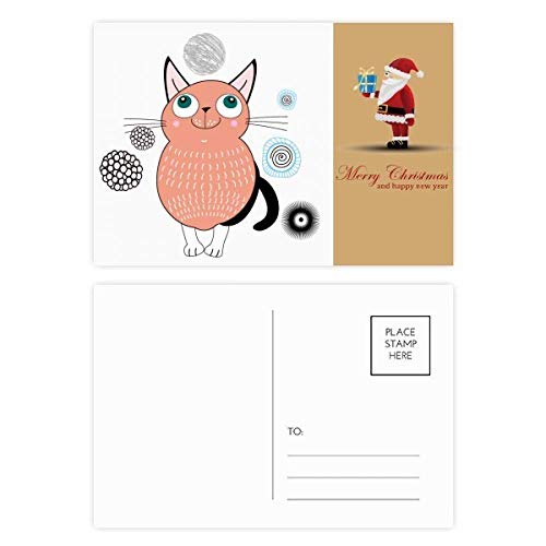 Cartes postales Smile Animal Chat Rose Père Noël : lot de 20 jolies cartes de vœux