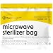 Premium Microwave Sterilizer Bags (20pcs) by Max Strength, Large & Durable Steam Bags for Baby Bottles, Soothers, Teethers & Training Cups, 20 Uses Per Bag & Marking System