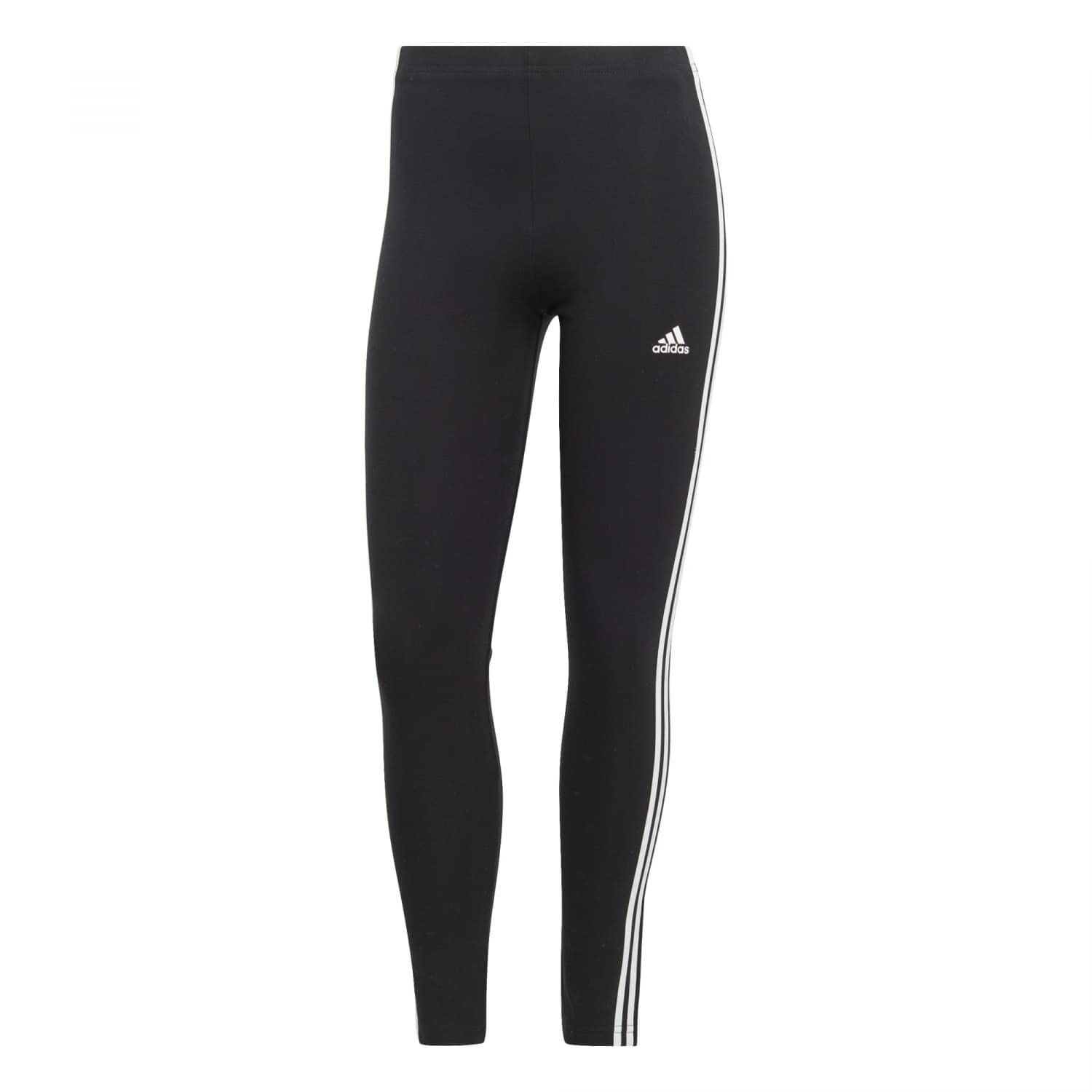 adidas Women's Essentials 3-Stripes High-Waisted Single Jersey Leggings, Black/White, S