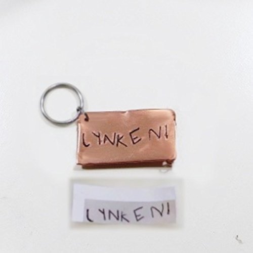 Personalized Copper Hand Engraved Name Keychain