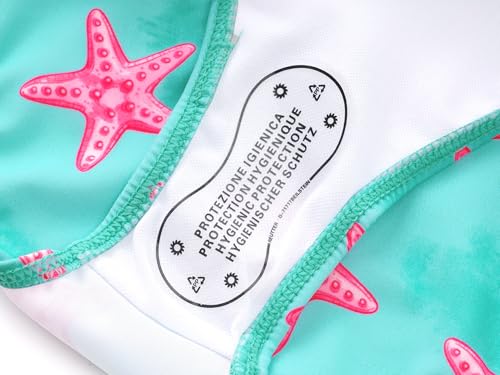 Image of Girls One Piece Swimsuits Adjustable Double Strap for Kids Palm Tree Print Toddler Bathing Suit Size 2T-10