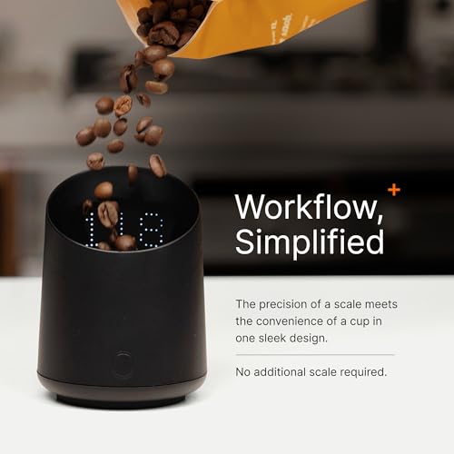 Image of Subminimal Subscale - Digital Coffee Measuring /Dosing Cup, Invisible LED Display, Touch Activated, USB-C Rechargeable - 400 mAh Battery, IPX-4 Splash Resistant, Black