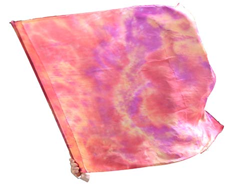 Winged Sirenny Spinning Silk Flag Poi 103cm (40") with Swivels & Collapsible Hard Rod, Flow Arts Dance Silks for Performers, Festivals & Fitness - Hand Painted Silk (Copper) โ image 1