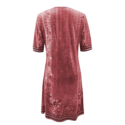 OIOLOYJM Plus Size Summer Dresses for Women 2025 Plus Size Dresses for Curvy Women 3/4 Sleeve Casual Boho Kaftan Dresses