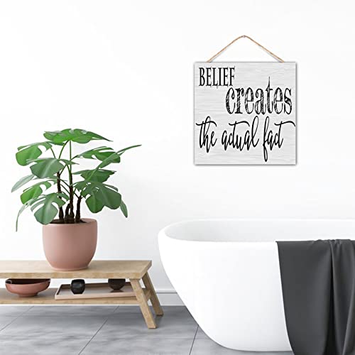 Plaque en bois vieilli Belief Creates - Décoration murale d'intérieur moderne - 7