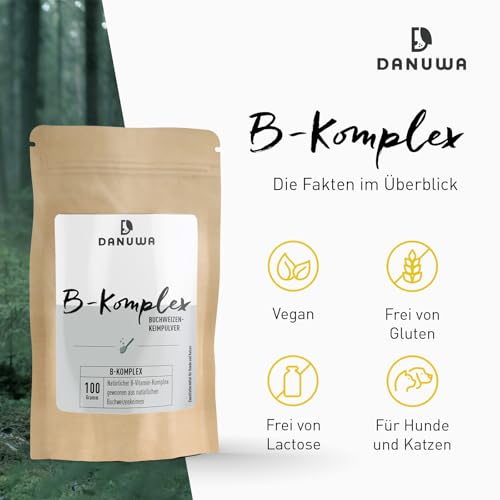 DANUWA Vitamin B Komplex für Hunde - Hochwertiger Vitamin-B-Komplex aus Buchweizenkeimlingen – Unterstützt Stoffwechsel & Vitalität – Pflanzlich & Natürlich