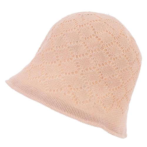 BESPORTBLE Fashion Hollow-Out Fisherman Hat for Women and Men Breathable Wide Brim Sun Protection Bucket Hat Lightweight Summer Outdoor Beach Cap Windproof and Stylish Shade Accessory Beige