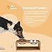 Flexzion Elevated Dog Bowl Stand, 18 Oz, 6-Inch Tall, Stainless Steel, Bamboo, Raised Food and Water Platform, Sanitary, Rustproof, Dishwasher Safe