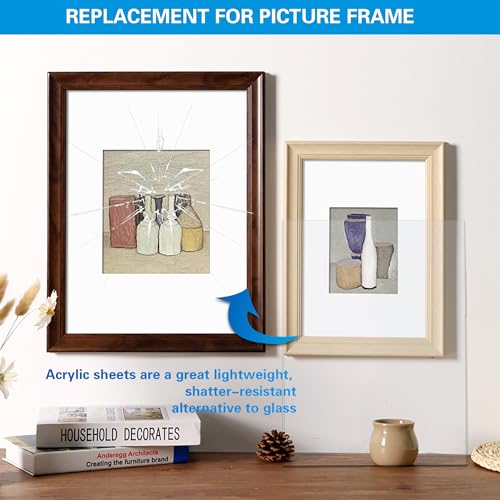 Image of 5 Pack 8.27 inch x 11.69 inch Clear Acrylic Sheet 0.08 inch /2mm Thick, A4 Clear Plexiglass Sheet, Plastic Plexiglass 21x29.7cm, Acrylic Board for Wall Crafts Glass Picture Frame DIY Projects Signs and Painting