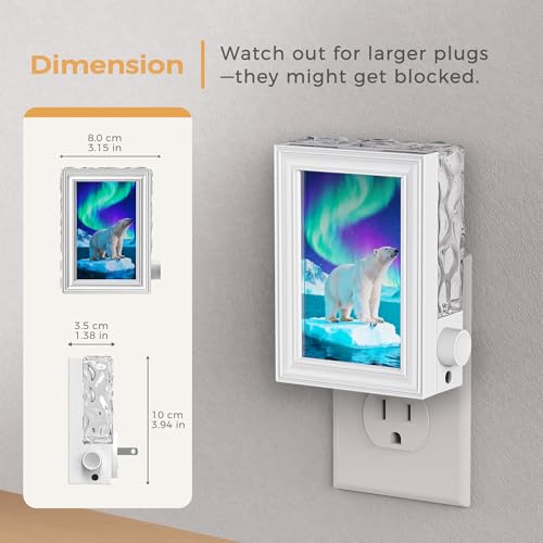 Image of Briignite Decorative Picture Frames Night Light Plug Into Wall, RGB Color Changing Backlit Northern Light Projector, Dusk to Dawn Sensor with 2.5 inchx3.5 inch Picture Frame for Kids Bedroom Decor Gift