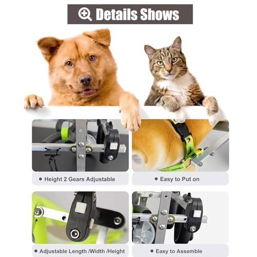 Fauteuil roulant pour petits chiens XS réglable à 4 roues - 5