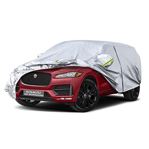 Image of Koukou 6 Layers Car Cover Custom Fit Jaguar F-PACE from 2015 to 2025, Waterproof All Weather for Automobiles, Sun Rain Dust Snow Protection. (Ships from US Warehouse, Arrive Within 3-7 Days)