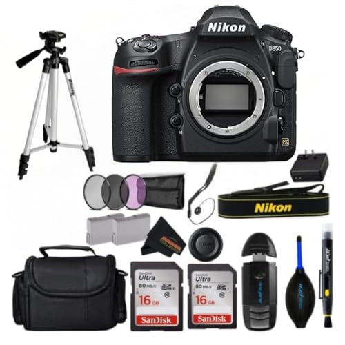Nikon D850 FX-Format Digital SLR Camera Body (Renewed) (Camera Body + Sunshine Professional Accessories Bundle)