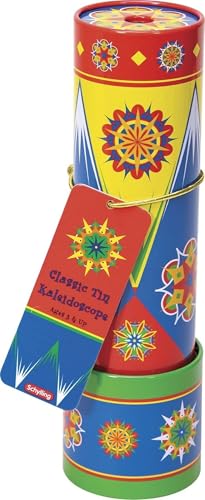 Image of Schylling Classic Tin Kaleidoscope - Fun, Colorful Pattern-Changing Toy - Durable Tin with Multicolored Beads - Ages 3 and Up - One Piece