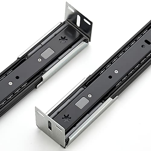 Image of 5 Pairs - 10 Pack Silver Heavy Duty Rear Mount Brackets for Soft Close Cabinet Drawer Slides, Metal Replacement Part for Full Extension Ball Bearing Side Mount Drawer Track Guide