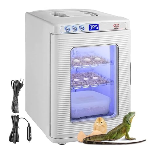 【新登場】110V爬虫類インキュベーター 25L 自動孵卵器 30-40枚入卵OK 冷却・加熱 5〜60°調節 爬虫・両生類飼育ボックス 科学実験室用 子供教育用 カメ/トカゲ/カメレオン/昆虫卵繁殖孵化用,白