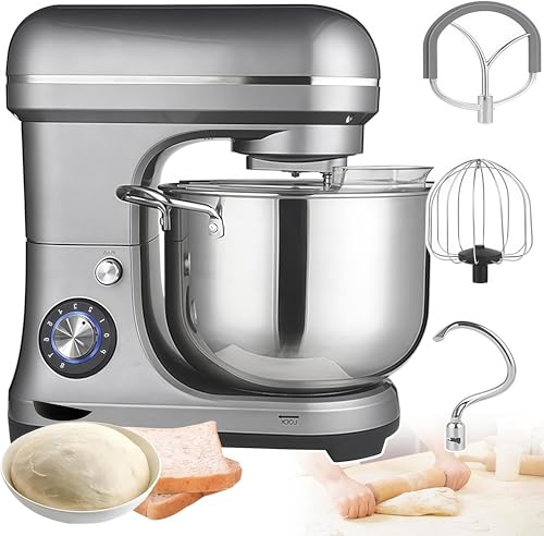 2000W Commercial Food Mixer - 10L Capacity Stand Mixer with Dough Hook, Mixing Hook, and Egg Beater for Bakeries, Restaurants, Schools, and Pizzerias
