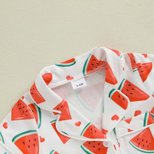 Baby Boy Girl Summer Jumpsuit Short Sleeve Button Down Romper Cute Infant One-Piece Clothes4