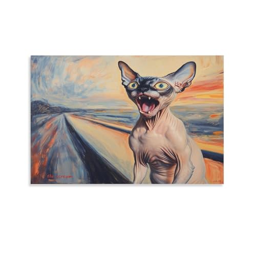 Cuadro En Lienzo Sphinx Cat TNSGHAVED 50x75cm para una Decoración Moderna