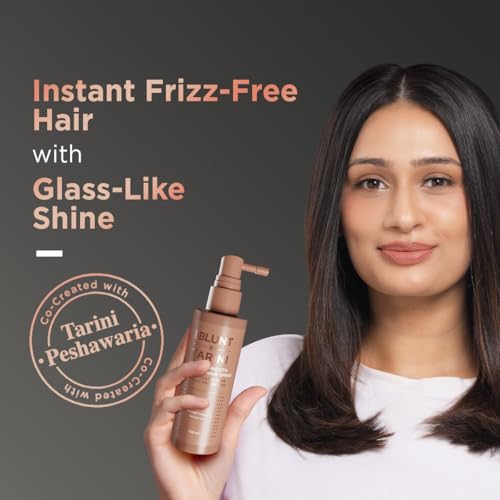 Image of BBLUNT x TARINI INSTANT SMOOTH ANTI-FRIZZ HAIR SPRAY For Glass-Like Shine & Heat Protection |With Frizz Lock Complex & Shine Tonic | Humidity-Proof | Activated By Heat | Tarini Peshawaria Approved | All Hair Types