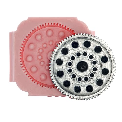 Large Steampunk Gear Mold Easy To Use Flexible Silicone Food Safe Fondant, Chocolate, Candy, Resin, Polymer Clay Mold