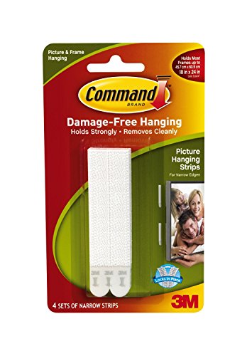 Command Narrow Picture Hanging Strips, White, 4-Strip, 6-PACK