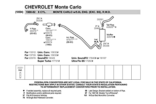 Image of Walker 47577 Exhaust Pipe 2.25 inch Outlet (OD) for Chevrolet Camaro
