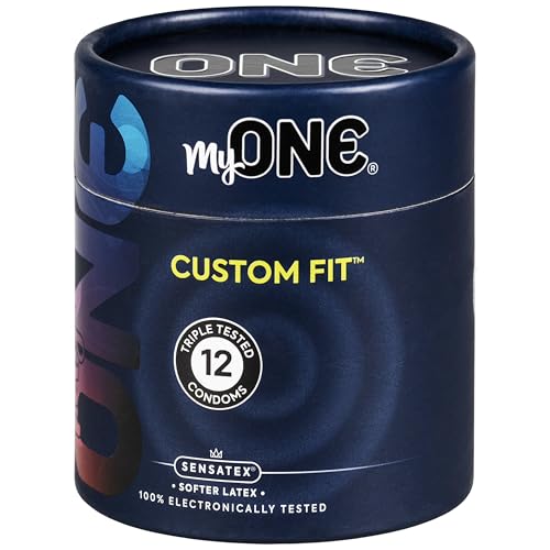 MyONE Custom Fit Classic Sized Condoms | Tailored Width & Length | Max Pleasure | Triple Tested Softer Latex | Lubricated | Nontoxic, Vegan, Non-GMO | 53D: Width 53 mm (53), Length 132 mm (D)