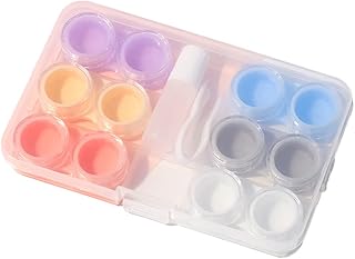 12 PCS Colorful Contact Lens Case, Travel Kit Soak Storage Container Box for Protecting Contact Lens, Solution Bottle Tweezers Remover for Outdoor and Office Daily Use,Organizer Case Keep Clean Care
