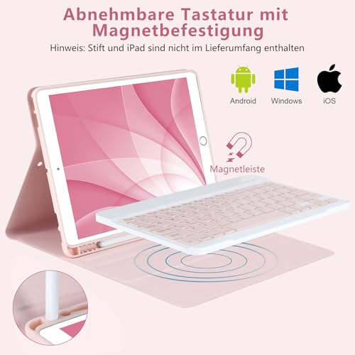 MMK Tastatur Hülle für iPad 10.2 Zoll (9/8/7 Generation) und iPad Air 3