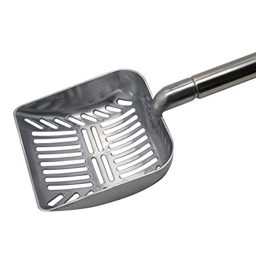 Image of TOYPOPOR Cat Litter Scooper with Deep Shovel-Non Stick Plated Aluminum Telescoping Litter Scoop with Long Handle