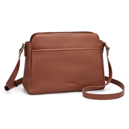 befen Genuine Leather Cross Body Handbags for Women Trendy, Small Anti-theft Cross Body Purses Brown Crossbody Purse 2026 Spring