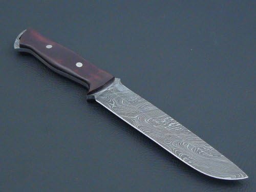 Knife King Premium "Akiko Damascus Hunting Knife. Micarta Handle.Razor Sharp. Solid Quality Hunter. Comes with a Sheath.