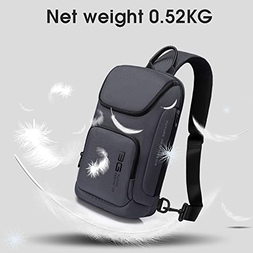 Image of BANGE Sling Bag, Waterproof Men's Chest Bag Shoulder bags Crossbody Sling Backpack for Men, 7565grey, Durable