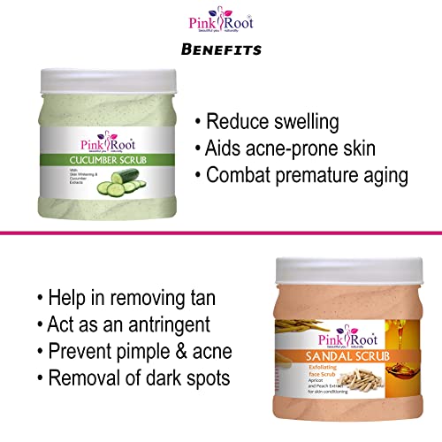 Image of Pink Root Sandal Scrub 500gm with Cucumber Scrub 500gm